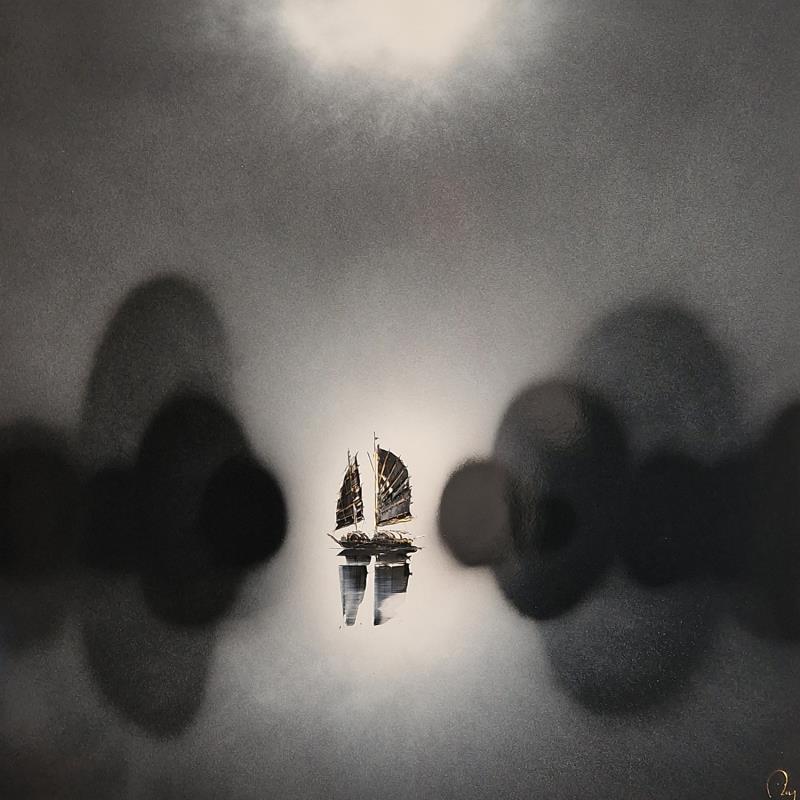 Peinture Mystery par Rey Julien | Tableau Figuratif Marine Noir & blanc Acrylique