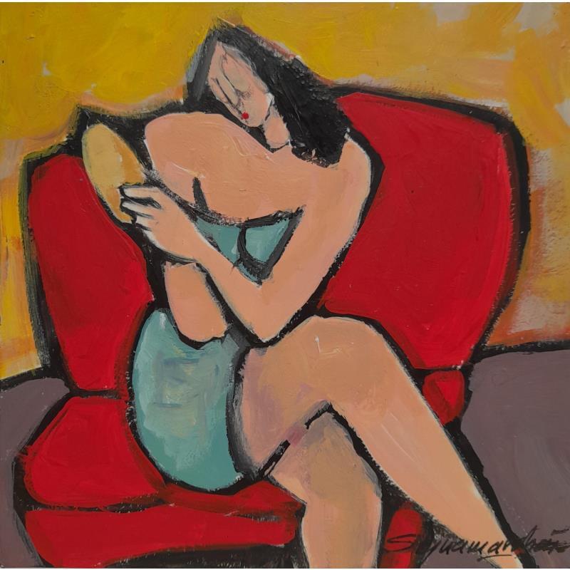 Pintura Le miroir #1 por Signamarcheix Bernard | Pintura Figurativo Life style Acrílico Ink