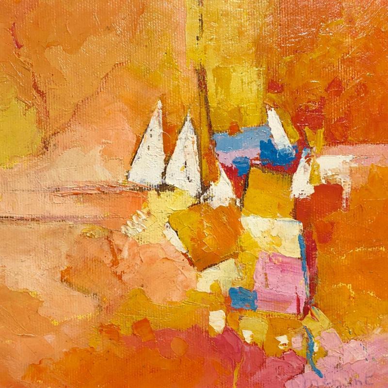 Pintura Vue de la plage por Menant Alain | Pintura Figurativo Marine Acrílico