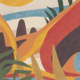 Painting Chat Coyot by Billy Dust | Painting Abstract Acrylic Landscapes, Life style, Minimalist