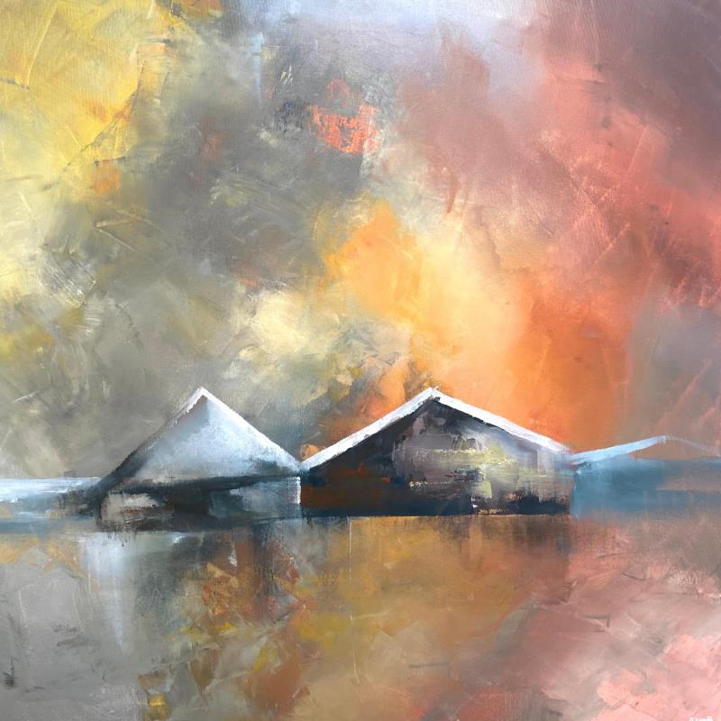 Peinture Neigbours par Lundh Jonas | Tableau Figuratif Paysages Acrylique