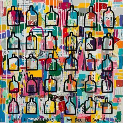 Painting L'abus de couleurs est bon pour la santé by Mam | Painting Pop-art Acrylic Pop icons