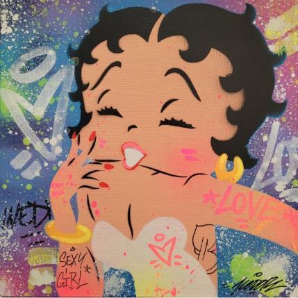 Painting betty boop wedding by Lemoine Mael | Painting Street art Graffiti, Posca Pop icons