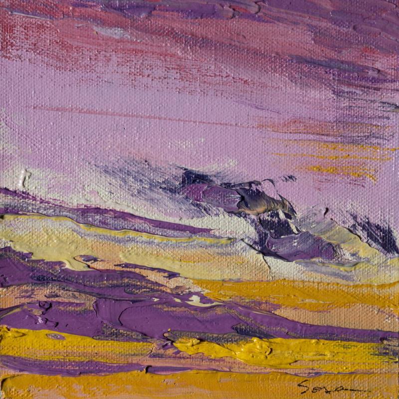 Peinture Last light par Fran Sosa | Tableau Abstrait Paysages Huile