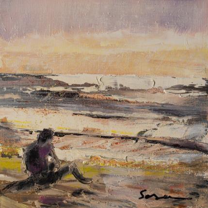 Peinture Morning light on the beach par Fran Sosa | Tableau Figuratif Huile Scènes de vie