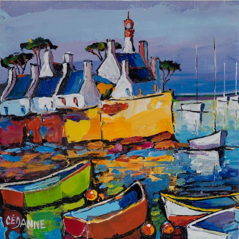 Pintura Un petit port breton por Cédanne | Pintura Figurativo Paisajes Marine Aceite