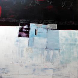 Peinture Crime sous la neige par Lau Blou | Tableau Abstrait Acrylique minimaliste