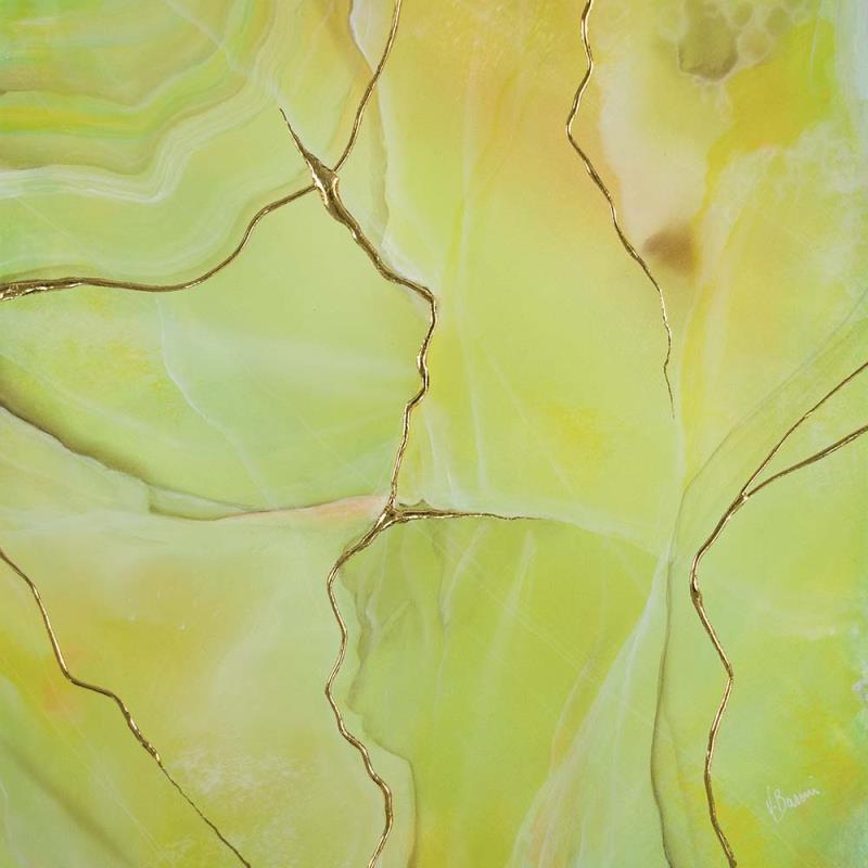 Gemälde Citrine énergique von Baroni Victor | Gemälde Abstrakt Minimalistisch Acryl