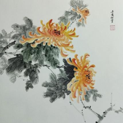 Gemälde Florist's daisy von Du Mingxuan | Gemälde Figurativ Aquarell Landschaften