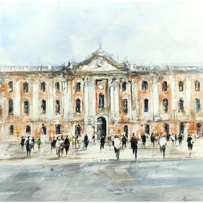 Peinture Le Capitole par Poumelin Richard | Tableau Figuratif Urbain Scènes de vie Huile