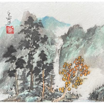 Gemälde Waterfall von Yu Huan Huan | Gemälde Figurativ Tinte Landschaften