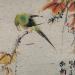 Painting Autumn green bird by Yu Huan Huan | Painting Figurative Animals Ink