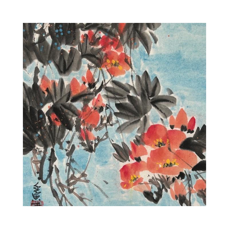 Gemälde Flower von Yu Huan Huan | Gemälde Figurativ Stillleben Tinte