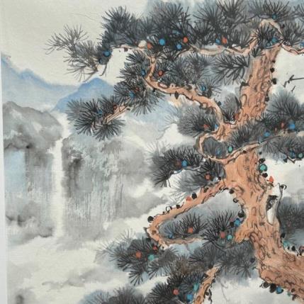 Gemälde Pine tree von Yu Huan Huan | Gemälde Figurativ Tinte Landschaften