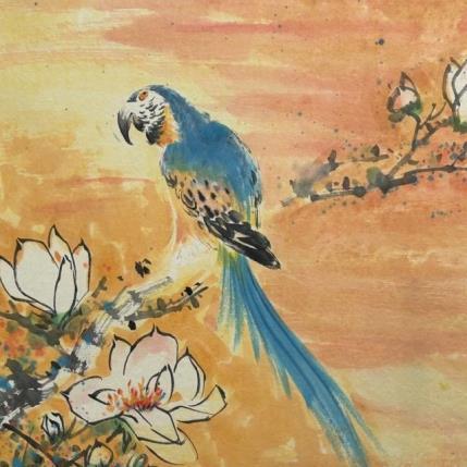 Gemälde Parrot von Yu Huan Huan | Gemälde Figurativ Tinte Tiere