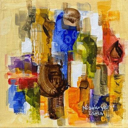 Painting Couleurs Tropicales by Lama Niankoye | Painting Figurative Acrylic, Cardboard Life style