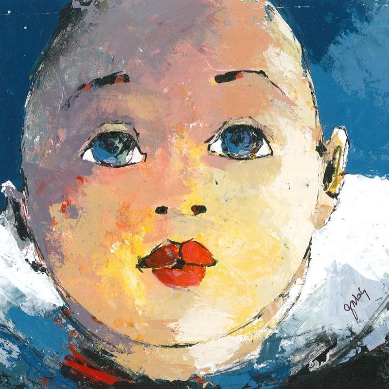 Gemälde 4.8 von Abiy | Gemälde Naive Kunst Porträt Öl