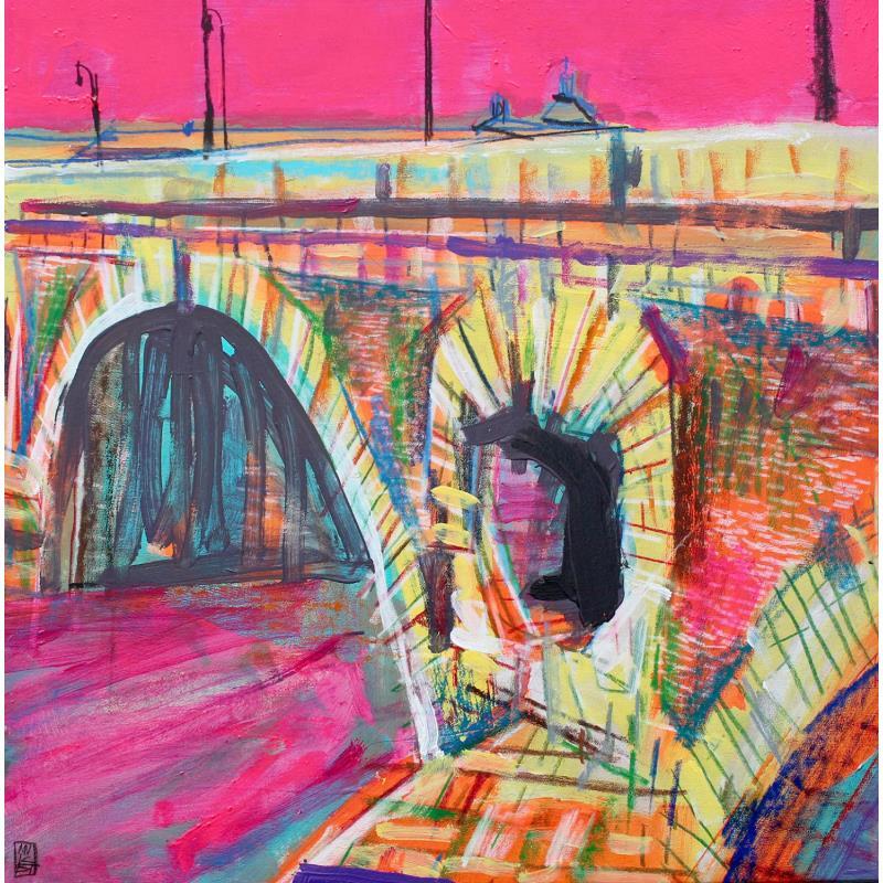 Peinture Le refuge des eaux par Anicet Olivier | Tableau Figuratif Urbain Acrylique