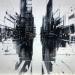 Painting Gemini by Rey Julien | Painting Figurative Urban Cardboard Acrylic