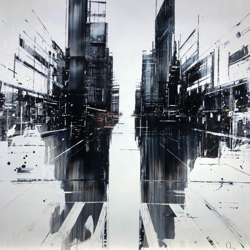 Painting Gemini by Rey Julien | Painting Figurative Urban Cardboard Acrylic