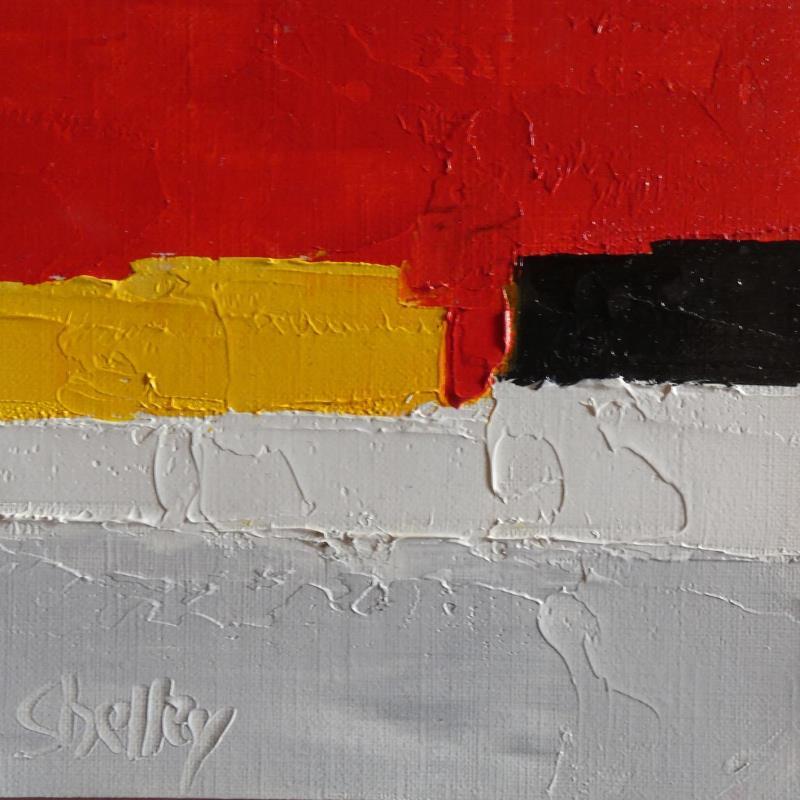 Peinture Crépuscule par Shelley | Tableau Abstrait Paysages Huile