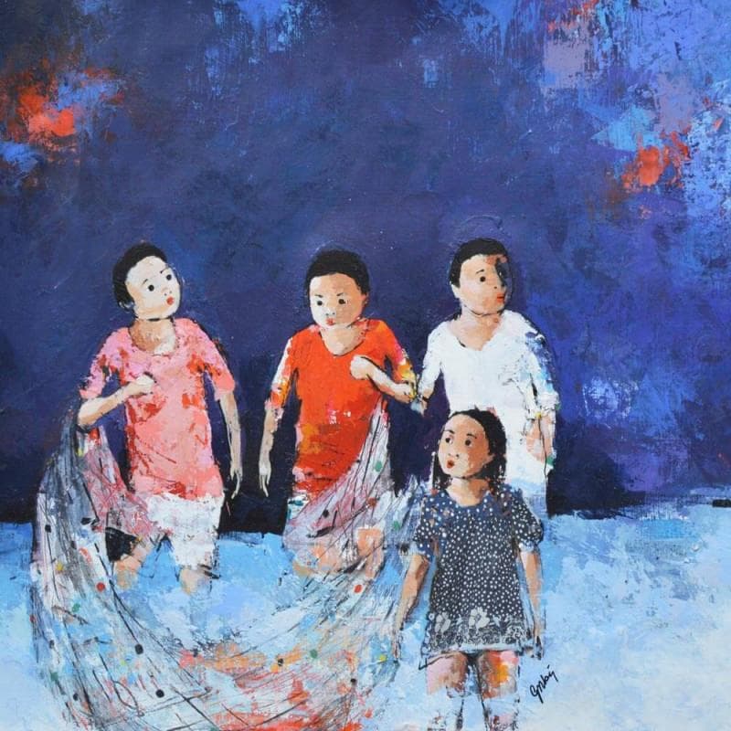 Painting Sans titre 5.35 by Abiy | Painting Figurative Portrait Life style Oil