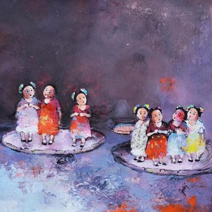 Peinture Sans titre 5.31 par Abiy | Tableau Art naïf Huile scènes de vie