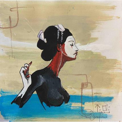 Painting Geisha one by Paris Sketch Culture | Painting Pop-art Acrylic Minimalist, Pop icons, Portrait