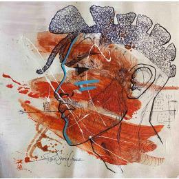 Peinture Gladiator par Paris Sketch Culture | Tableau Art naïf Acrylique Minimaliste, Noir & blanc, Portraits