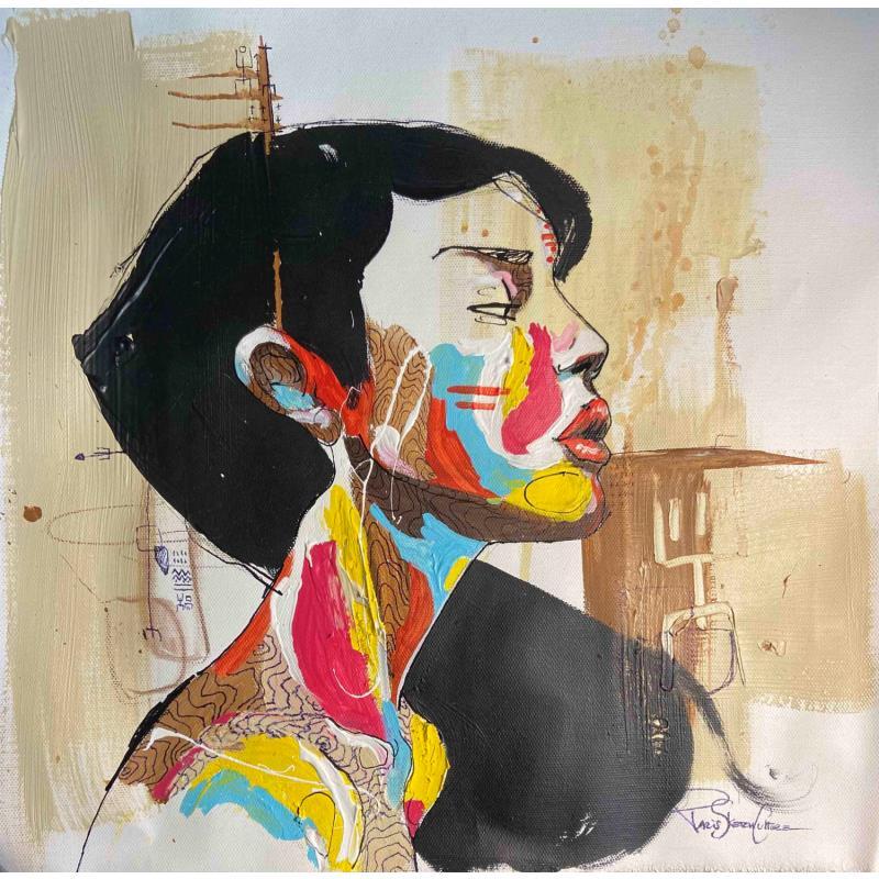Peinture Colored par Paris Sketch Culture | Tableau Pop-art Portraits Icones Pop Minimaliste Acrylique