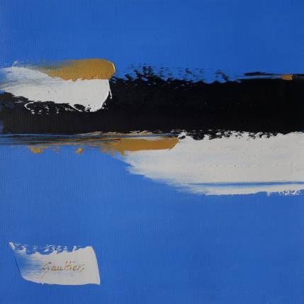 Gemälde Les mots bleus von Gaultier Dominique | Gemälde Abstrakt Öl Minimalistisch