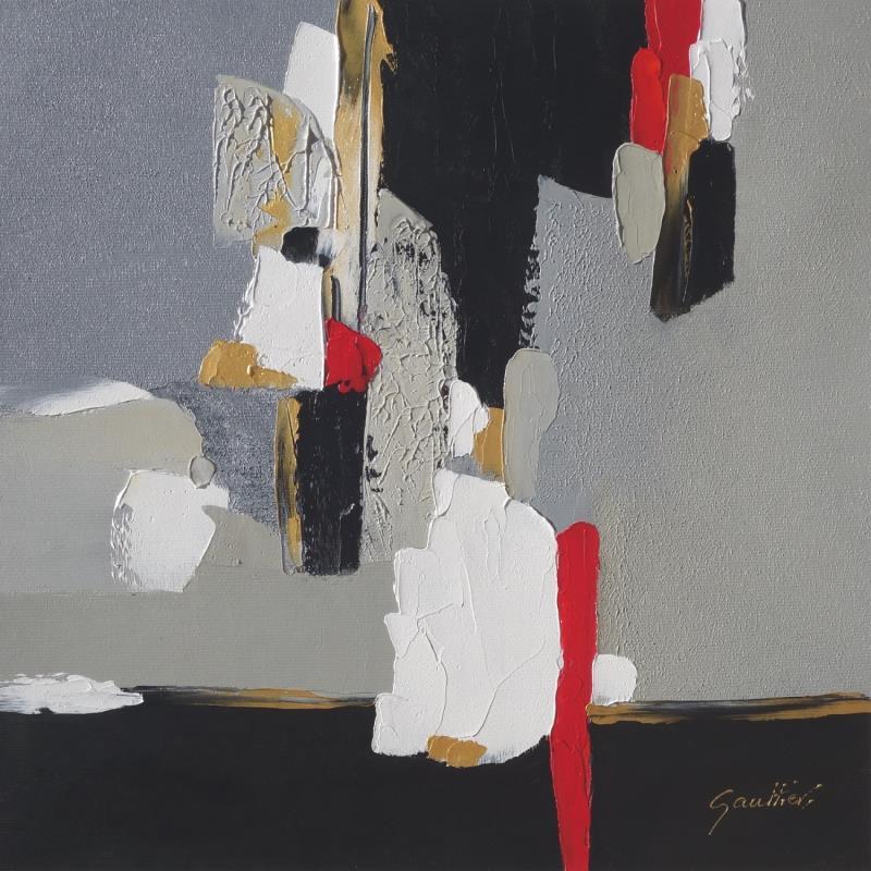 Pintura Graphic 1 por Gaultier Dominique | Pintura Abstracto Blanco y negro Aceite