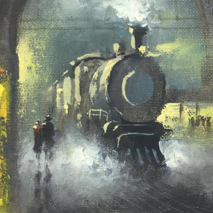 Painting at the station by Skachkov Victor | Painting Figurative Oil Life style