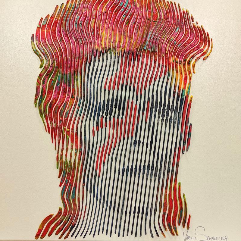 Peinture David Bowie par Schroeder Virginie | Tableau Pop-art Icones Pop Acrylique