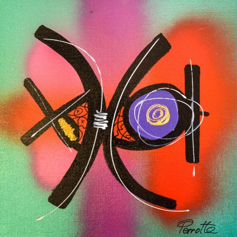 Peinture Iris par Perrotte | Tableau Abstrait Minimaliste Acrylique