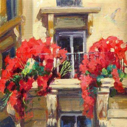 Painting Balcon Fleuri by Brooksby | Painting Figurative Oil Landscapes, Urban