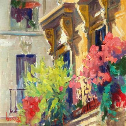 Painting Les Balcons by Brooksby | Painting Figurative Oil Landscapes, Urban