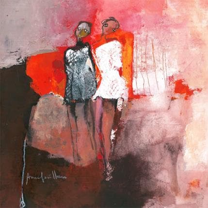 Pintura Dans le rouge de l´instant por Guillon Anne | Pintura Figurativo Life style