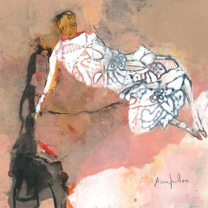 Pintura Se parer de presque blanc por Guillon Anne | Pintura Figurativo Life style