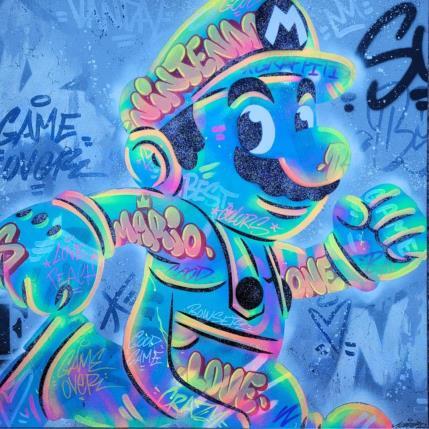 Peinture Mario Full Colors par Lemoine Mael | Tableau Pop-art Graffiti, Posca Icones Pop