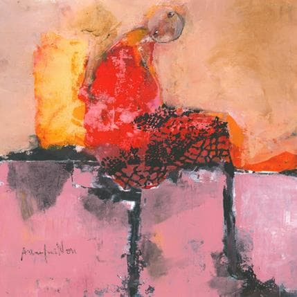 Peinture Celle qui t'embrasse par Guillon Anne | Tableau Figuratif scènes de vie