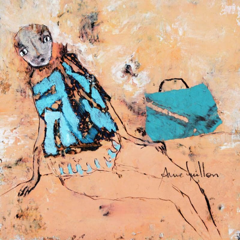 Gemälde De sable et d'eau von Guillon Anne | Gemälde Figurativ Alltagsszenen