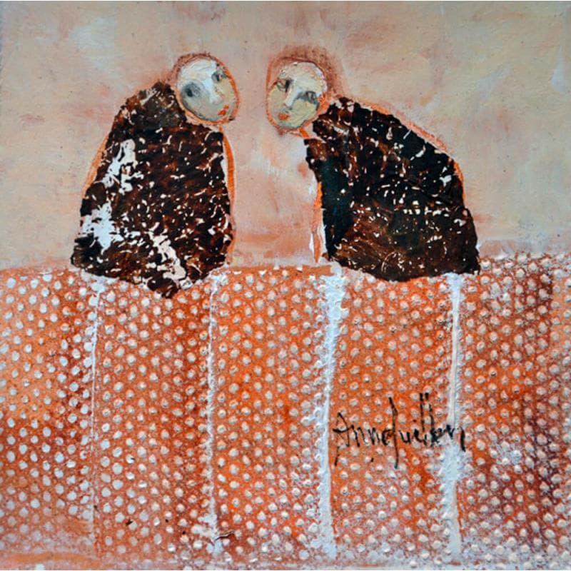 Painting Connivence by Guillon Anne | Painting Figurative Life style