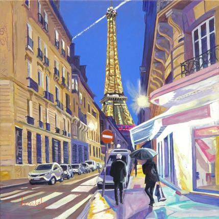 Pintura Coin de rue de Monttessuy - Tour Eiffel por Brooksby | Pintura Figurativo Aceite Life style, Paisajes, Urbano