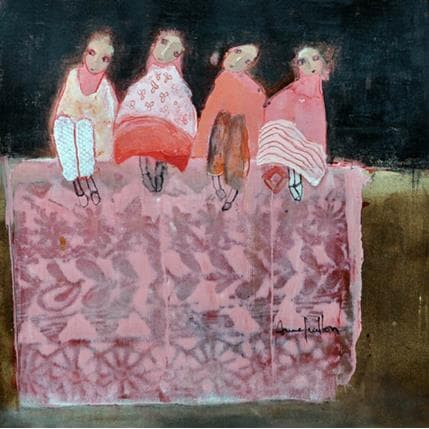 Gemälde Se parer de tous les roses von Guillon Anne | Gemälde Figurativ Alltagsszenen