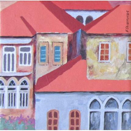 Painting Zahle Red Roofs by Chammas Fady | Painting Figurative Pop icons