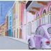 Painting Pink Volkswagen by Chammas Fady | Painting Figurative