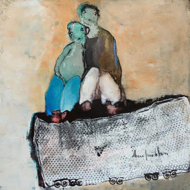 Painting Paysage avec regards by Guillon Anne | Painting Figurative Life style