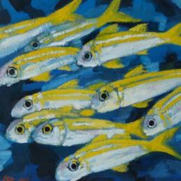 Painting Triglie Gialle by Parisotto Alice | Painting Figurative Oil Animals, Pop icons