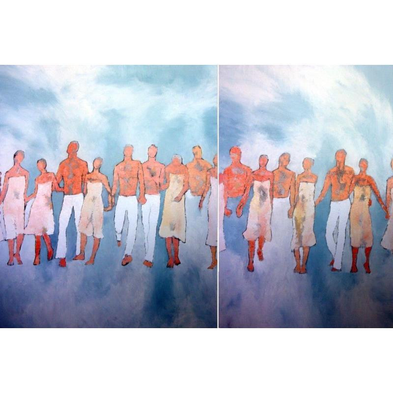 Peinture Le Salut par Malfreyt Corinne | Tableau Figuratif Scènes de vie